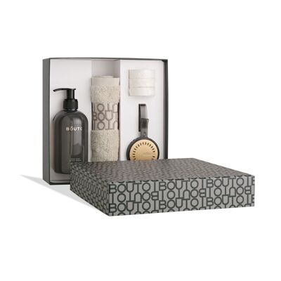 Refresh Gift box - Black Amber - Hand soap 300ml + Toilet holder + 4 scent blocks + Guest towel