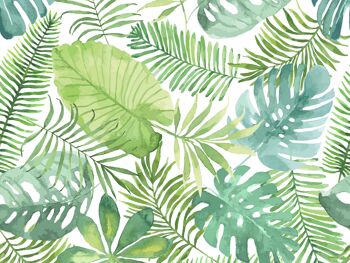 Napperons | Sets de table lavables - feuilles de palmier vert tropical 1