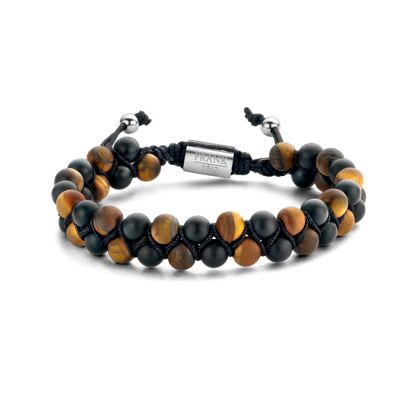 Brown Bold woven Beads Bracelet