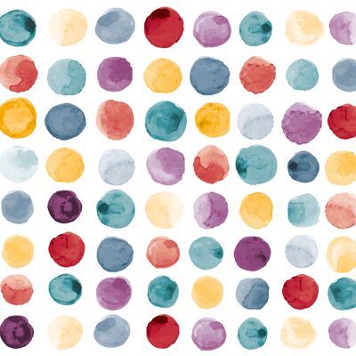 Napperons | Sets de table lavables - motif pois colorés