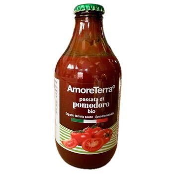 SAUCE TOMATE BIOLOGIQUE - tomate fraîche traitée au bain-marie - Sans sel ajouté - Sans acide citrique - Tomate 100% italienne - Produit de qualité premium