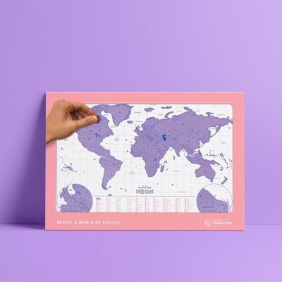 Mapa para rascar de neón (púrpura)