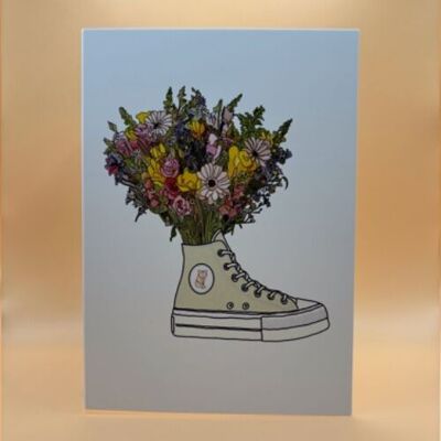 Basket Bootanical Bouquet Greeting Card