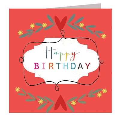 WO53 Red Motif Birthday Card