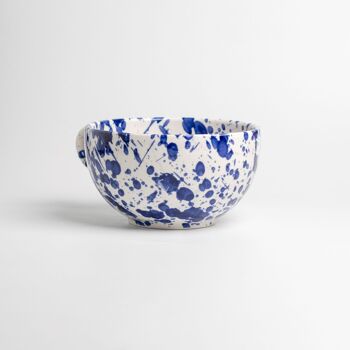 Grand bol petit-déjeuner en céramique 13cm / Taches bleues - PERSIA 2