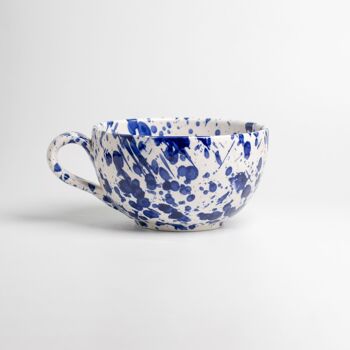 Grand bol petit-déjeuner en céramique 13cm / Taches bleues - PERSIA 4