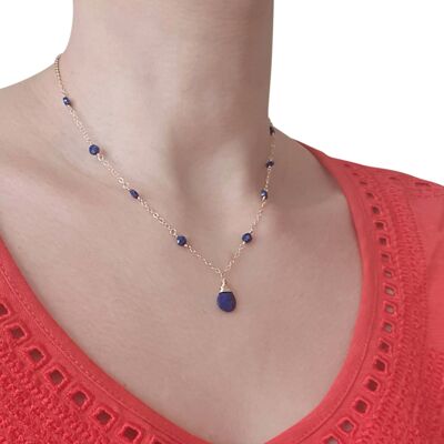 Collier Lapis Lazuli en gold-filled 14K, 40cm