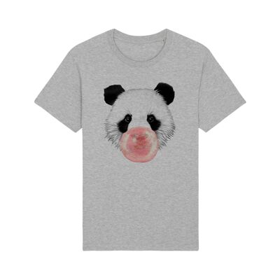 HERREN-HERZ-GRAU-T-Shirt BUBBLE PANDA