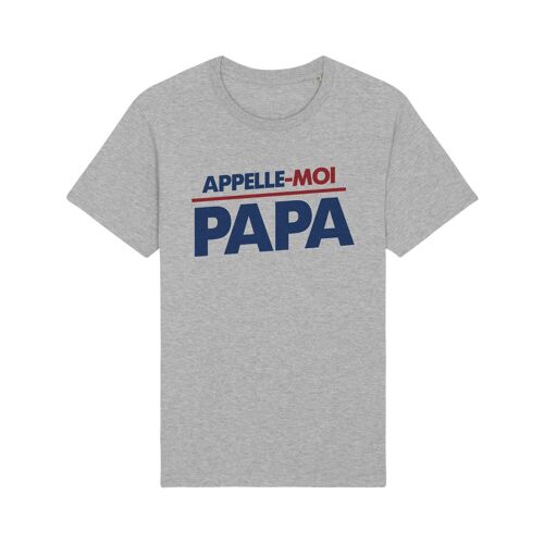 TSHIRT GRIS CHINÉ HOMME APPELLE-MOI PAPA