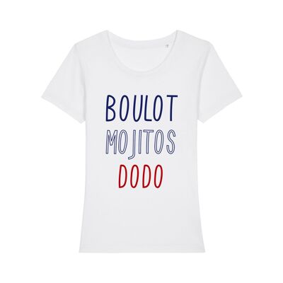 WOMEN'S WHITE TSHIRT WORK MOJITOS DODO