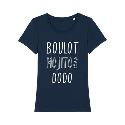 MARINEBLAUES DAMEN-T-Shirt BOULOT MOJITOS DODO