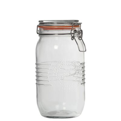 SET OF 2 GLASS JARS W/AIRTIGHT LID 1.5L _°11.5X22CM ST10092