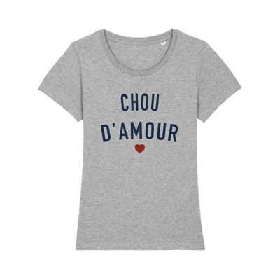 DAMEN-HERZ-GRAU-T-Shirt CHOU D'AMOUR