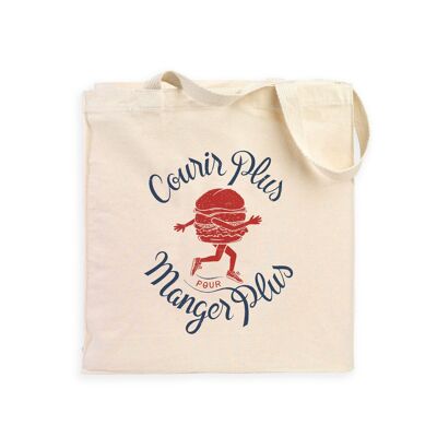 WOMEN'S NATURAL TOTEBAG RUN MORE TO EAT MORE