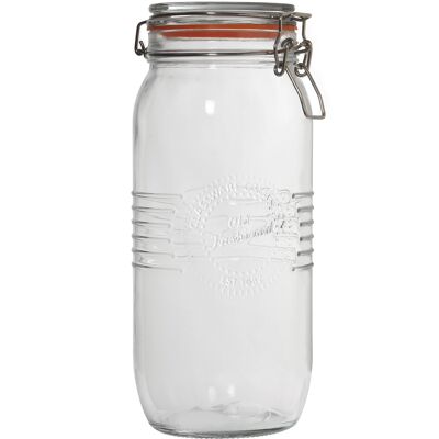 SET OF 2 GLASS JARS W/AIRTIGHT LID 2L _°11.5X27CM ST10093