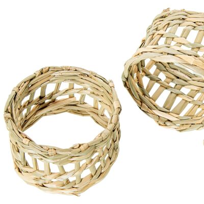 SET OF 6 DEMAR GRASS NAPKIN RINGS _°4.5X3CM ST34810