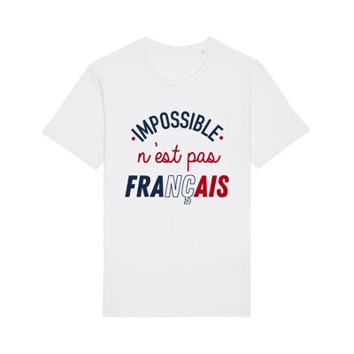 WEISSES HERREN-T-SHIRT IMPOSSIBLE IS NOT FRENCH ENKR