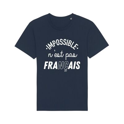 MEN'S NAVY TSHIRT IMPOSSIBLE IS NOT FRENCH ENKR