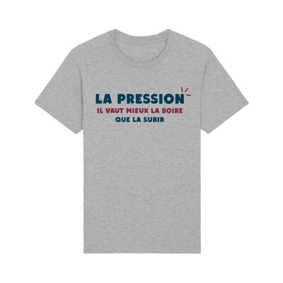 MEN'S HEART GRAY TSHIRT PRESSURE IS BETTER TO DRINK IT THAN TO SUFFER IT