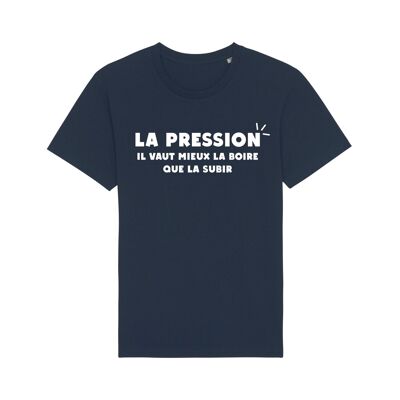 MEN'S NAVY TSHIRT PRESSURE IS BETTER TO DRINK IT THAN TO SUFFER IT