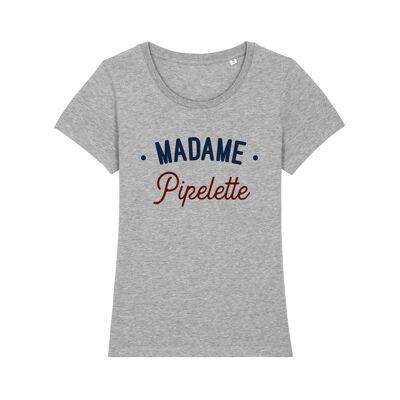 Damen-Herz-T-Shirt „Madame Pipelette ENKR“ in Grau