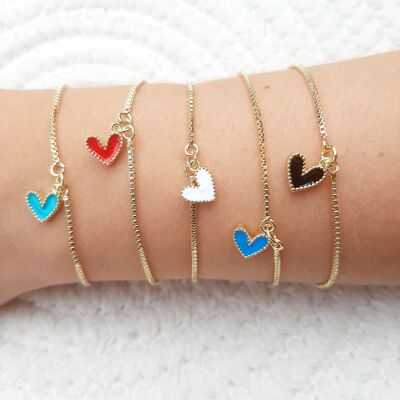 Pulsera Corazón AZUL "La vida es bella"