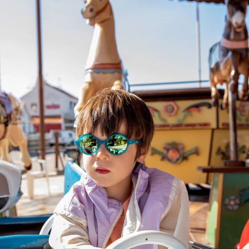 Lunettes de soleil Ki ET LA ROZZ 4-6 ans Vert Paon - Extraflex, polarisé, catégorie 3 - mode été enfant