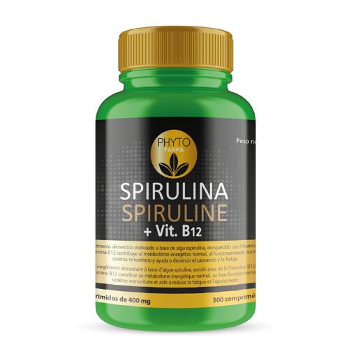 PHYTOFARMA Spirulina + vitamina B12 300 comprimidos de 500 mg FR