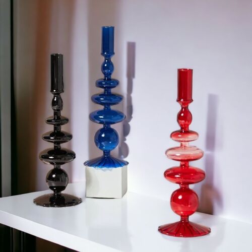 Retro Glass Classic Craft Candlesticks Holders