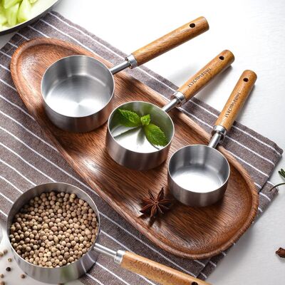 Silver Stainless Steel Measuring Cups Set