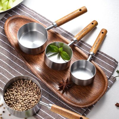 Silver Stainless Steel Measuring Cups Set