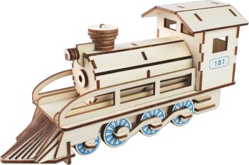 Kit de construction de locomotive à vapeur en bois 1