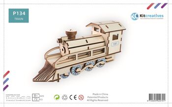 Kit de construction de locomotive à vapeur en bois 2