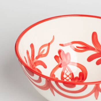 Saladier en céramique Ø21cm 1,5L / Rouge et blanc vintage style andalou SEVILLE 2