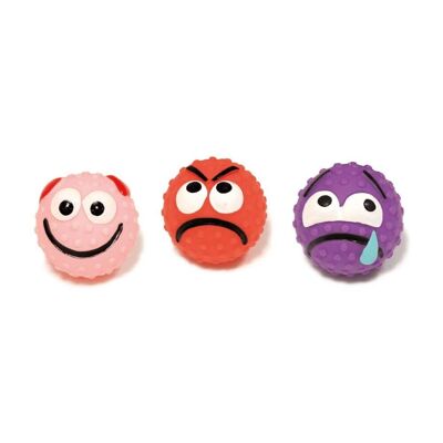 Vinyl Emoticon Ball Toy for Dogs - Assorted Colours