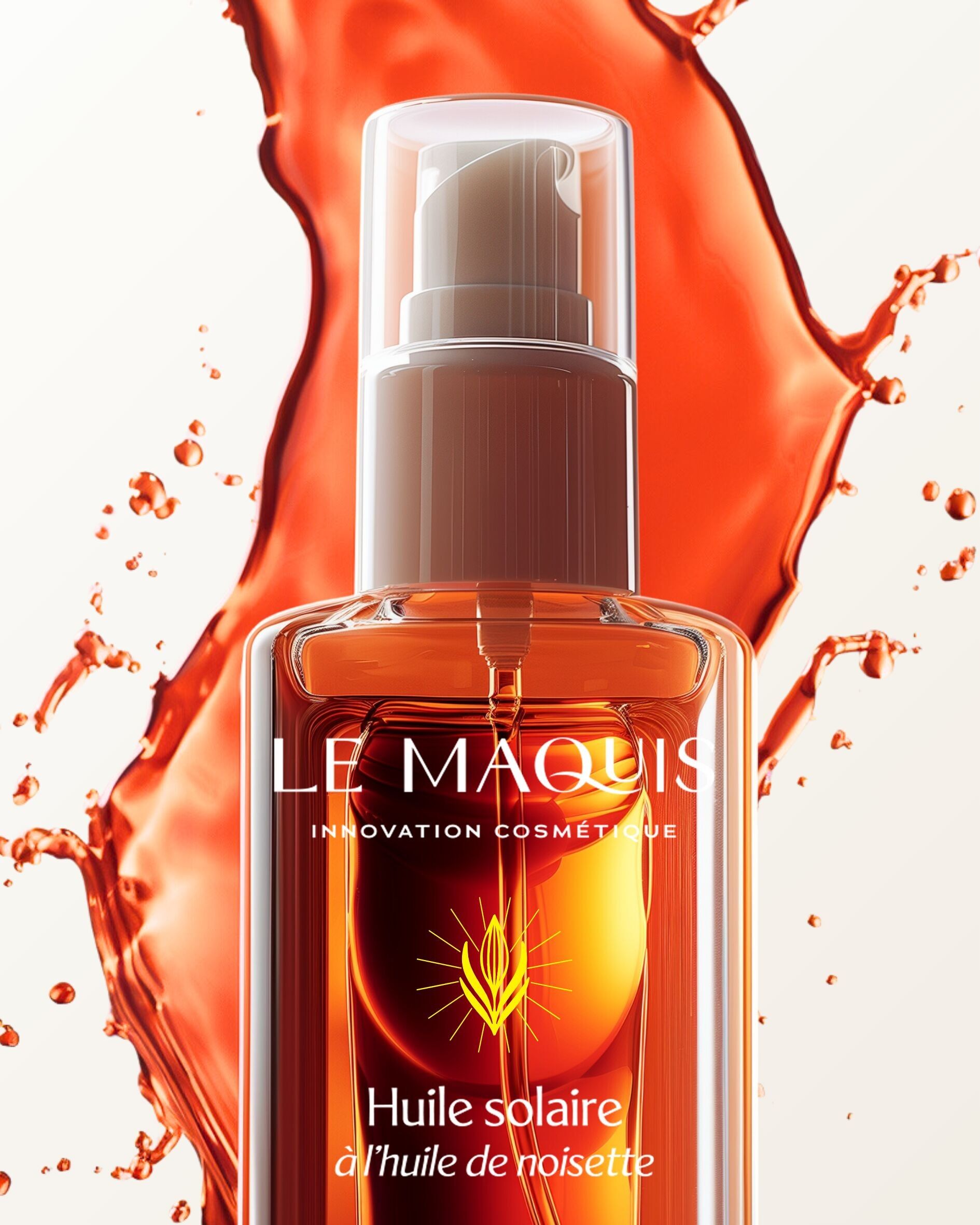 Packung mit 24 Le Maquis Haselnuss-/Monoi-Sonnenölen 100 ml, 12 LSF 30 + 12 LSF 50