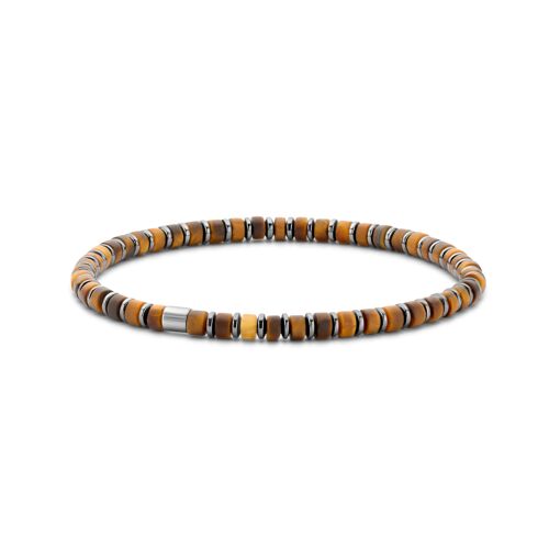 Brown Steel & Colored Beads Bracelet