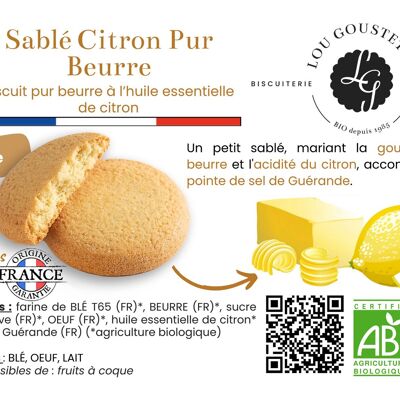 Laminated product sheet - Pure Butter Lemon Shortbread Sweet Biscuit