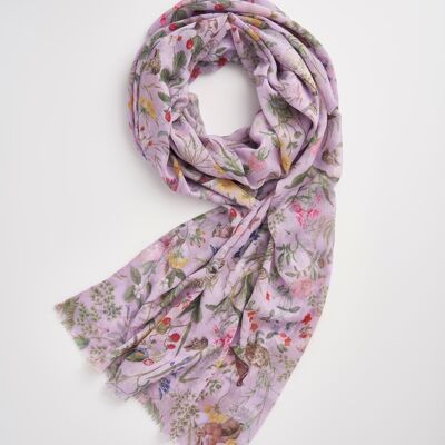 Meadow Creatures Lilac Lightweight Scarf