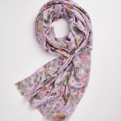 Meadow Creatures Lilac Lightweight Scarf