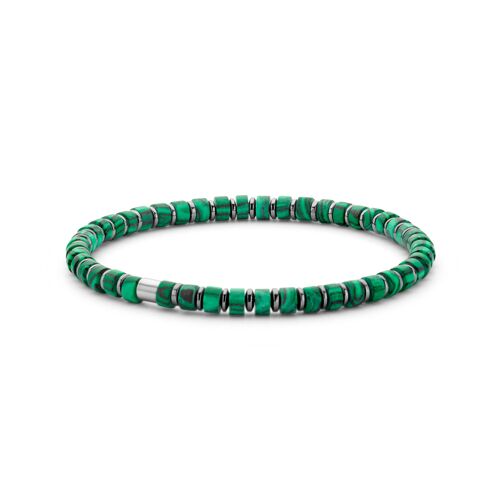 Green Steel & Colored Beads Bracelet