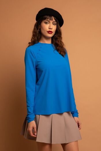 Blouse bleu clair à boutons - Besançon - Confortable 2