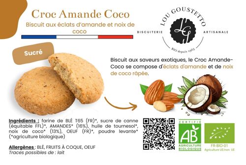 Fiche produit plastifiée - Biscuit sucré Croc Amande Coco