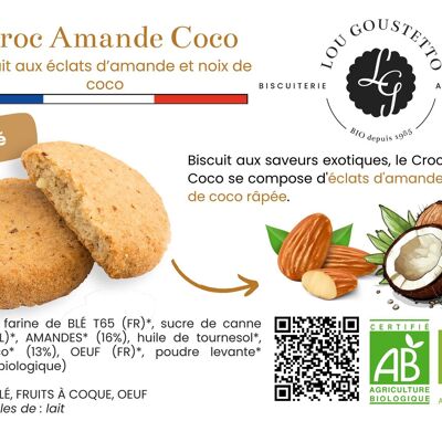 Laminated product sheet - Croc Almond Coco sweet biscuit