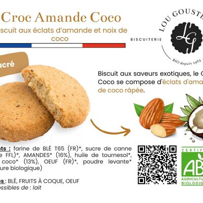 Scheda prodotto plastificata - Biscotto dolce Croc Almond Coco