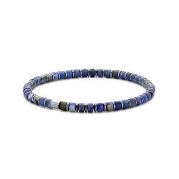 Bracelet Acier Bleu & Perles Colorées 1