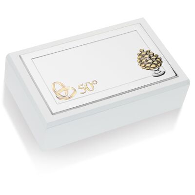 Boîte à bijoux 20x12x6 cm Argent Ligne "Pigna" 50ème Anniversaire