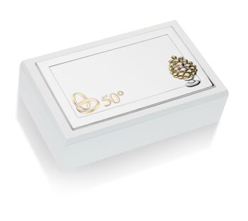 Boîte à bijoux 20x12x6 cm Argent Ligne "Pigna" 50ème Anniversaire 1