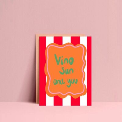 Vino sun and you postcard