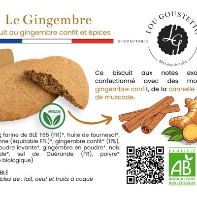 Fiche produit plastifiée - Biscuit sucré Le Gingembre & épices